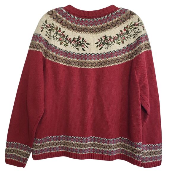 Croft & Barrow Woman's PXL Full Zip Christmas / Winter Cardigan - Picture 2 of 9